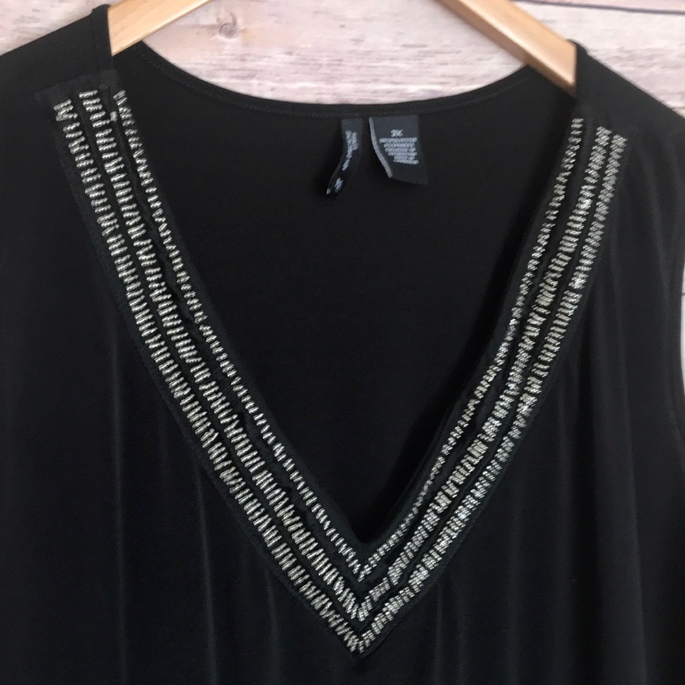 New Directions black beaded neck maxi dress - Picture 2 of 5